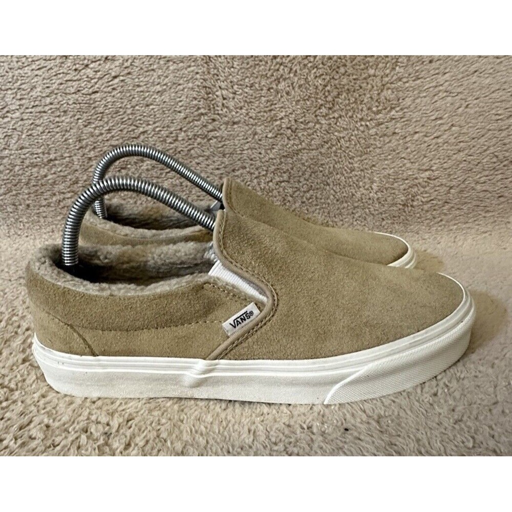 Vans Off The Wall Suede Sherpa Classic Slip On Shoes Sneaker Brown Women’s 9.5